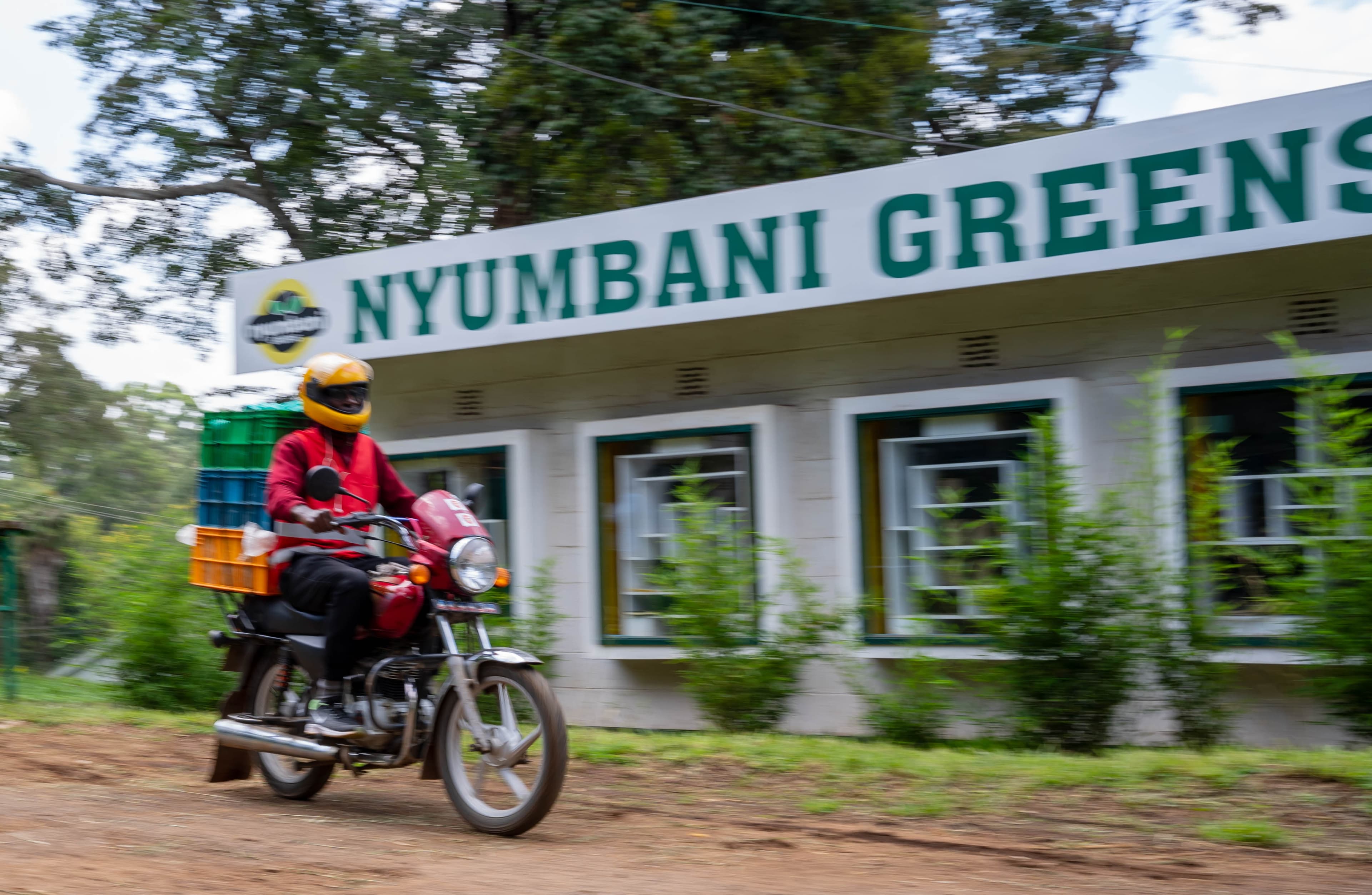 Delivery rider with package